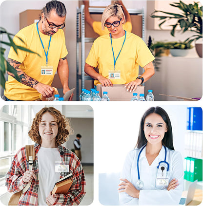 50 Pack Extra Thick ID Card Name Badge Holder Heavy Duty Waterproof Clear Plastic PVC Horizontal Sleeve Pocket Resealable