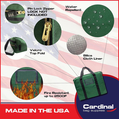 Fire Resistant and Water Repellent Briefcase Document Bag, 18 x 14 x 4 Inch