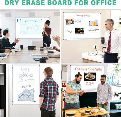 H-Qprobd 3' x 2' Whiteboard Dry Erase White Board for Wall 36x24 (3pcs) Magnetic Boards for Office Classroom & Home, Small Wall Whiteboard Including 6 Markers, 20 Magnets, 2 Erasers