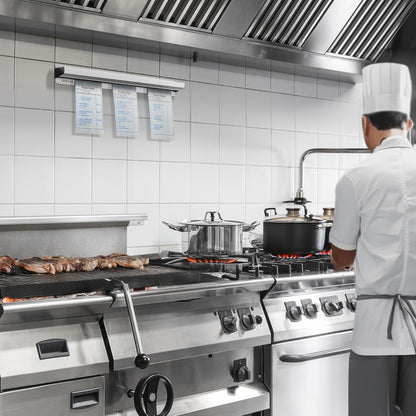 GRIDMANN 18-inch Slide Check Rack, Aluminum Restaurant Ticket Holder for Commercial Kitchen Food Orders