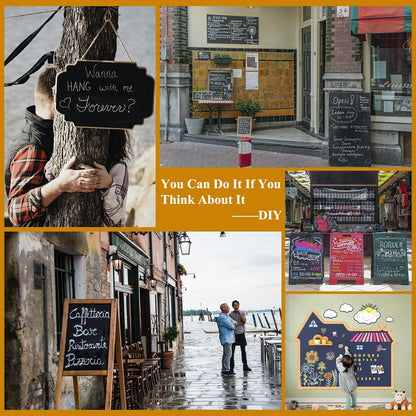 Magnetic Chalkboard Contact Paper with Adhesive, 47" x 23" Magnetic Blackboard Film for Walls, Peel and Stick – Ideal for Office, Classroom, Home. Includes Dustless Chalk, Wiping Cloth, and Magnet