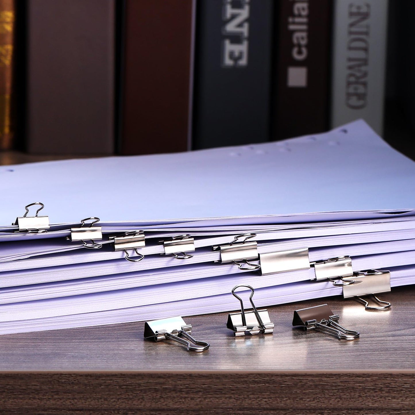 TecUnite 150 Pcs Binder Clips Assorted Sizes Silver Paper Clamps Clips Large Medium Small Office Supplies