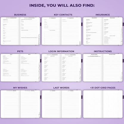 Clever Fox End of Life Planner – Final Arrangements Organizer for Beneficiary, Will Preparation, Last Wishes & Funeral Planning, A5 (Purple)