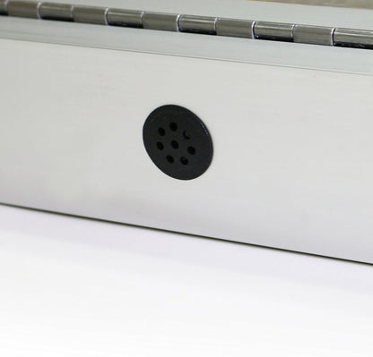 Ghent 24"x18" 1-Door Outdoor Enclosed Vinyl Bulletin Board, Shatter Resistant, with Lock, Satin Aluminum Frame - Ivory (PA12418VX-185), Made in the USA