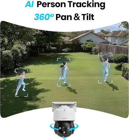 ZOSI C290 4K 8CH POE Security Camera System (Up to16CH), 6 x 8MP Wired PoE IP Dome Cameras Outdoor Indoor, 360 View, AI Human/Vehicle/Face Detection, Two-Way Talk, Siren Alarm, Auto Tracking, 2TB HDD