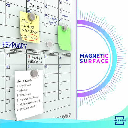 Glass Whiteboard Calendar 34x46” Quarterly Planner White Board Dry Erase Board 3 Month for Wall Glass Whiteboard Home Office Large Wall Calendar 2025 & Marker Tray