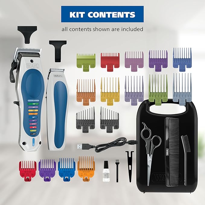 Wahl Lithium Ion Color Pro Rechargeable Cordless Hair Clippers for Men with Smart Charge Technology and Battery Hair Trimmer for Convenient at Home Haircutting & Touch Ups - Model 3026594