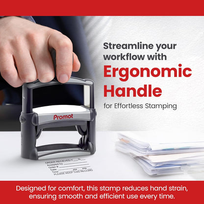 Promot Large Professional Stainless Steel Stainless Steel Self Inking 6 Lines Custom Stamp - Personalized Office Stamp