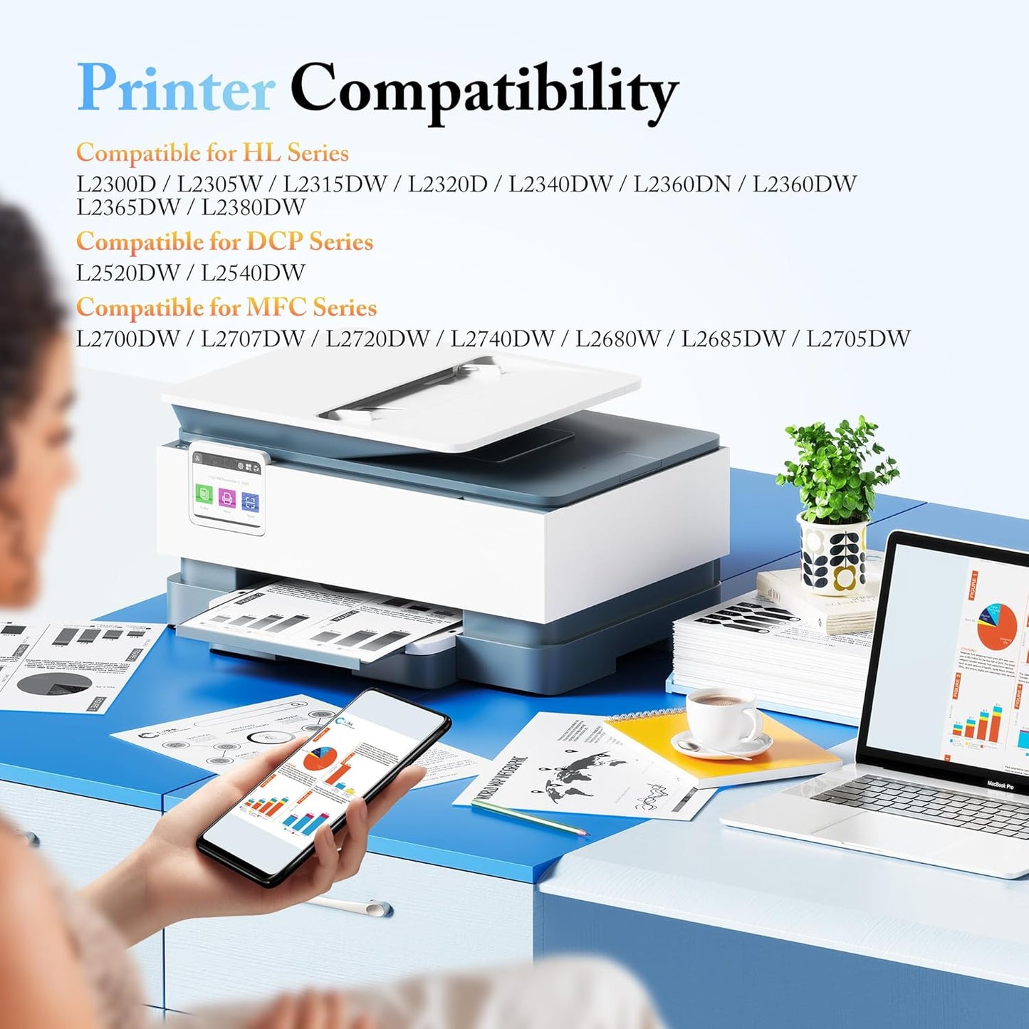 LxTek Compatible Toner Cartridge Replacement for Brother TN660 TN-660 TN630 TN-630 to use with HL-L2300D HL-L2380DW HL-L2340DW HL-L2320D MFC-L2740DW DCP-L2540DW Printer(4 Pack,Black), High Yield