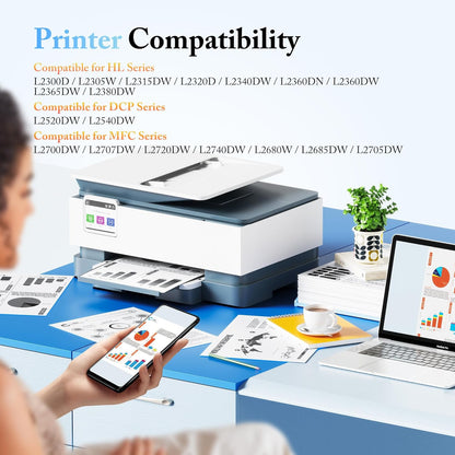 LxTek Compatible Toner Cartridge Replacement for Brother TN660 TN-660 TN630 TN-630 to use with HL-L2300D HL-L2380DW HL-L2340DW HL-L2320D MFC-L2740DW DCP-L2540DW Printer(4 Pack,Black), High Yield