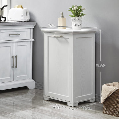 OLD CAPTAIN Tilt-Out Laundry Sorter Cabinet/Wooden Tilt Out Trash Cabinet, with Negative ion and deodorizing Function to Ensure The Cleanliness of The Kitchen Trash can(White)…