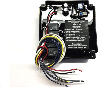 GAMA Electronics R.F. Remote Control Transmitter Receiver 4 Function Control