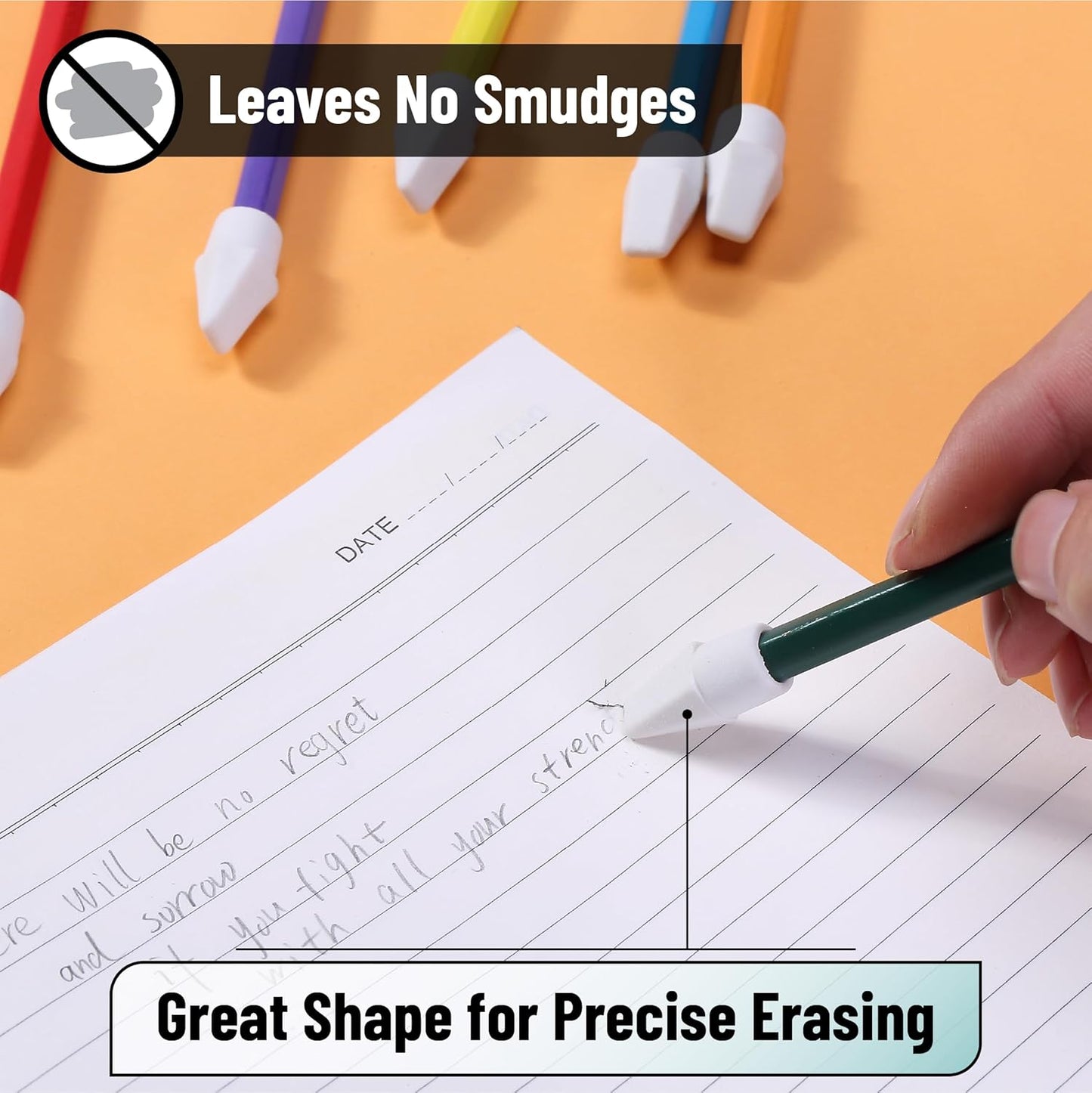 Mr. Pen- White Pencil Top Erasers, 120 pcs, Eraser Caps for Pencils, White Pencil Head Erasers for Pencils Tops