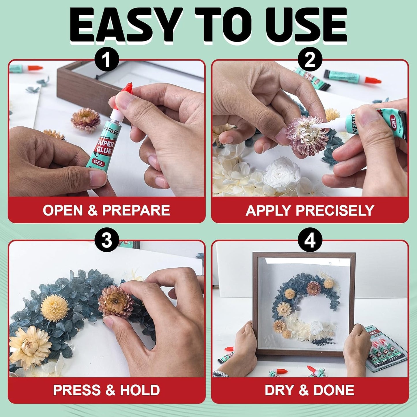 Super Glue Gel Clear for Wood Plastic Metal, Instant Superglue All Purpose Multipack Cyanoacrylate Adhesive Repair Ceramic Model Leather Rubber Glass Pottery, Strong Bonding Single Use Glue Minis