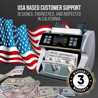 KOLIBRI KBR-1500 V2 Business-Grade Money Counter | Bill Counter, Sorter, Reader with Counterfeit Detection | Mixed Value Money Counting Machine | US Tech Support