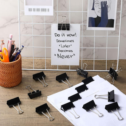 Yexiya 300 Pcs Large Binder Clips Bulk Big Paper Clamps Office Supplies Paper Clamps for Teachers Students School Office Business Paperwork Supplies (Black, 1.61 Inch)