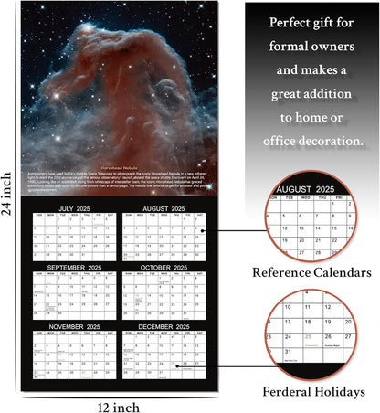 2026 Wall Calendar - Hubble Telescope Wall Calendar 2026, January 2026 - December 2026, 12" x 24" (Open), Hanging Hook, Blocks and Holidays - Stunning Hubble Discoveries