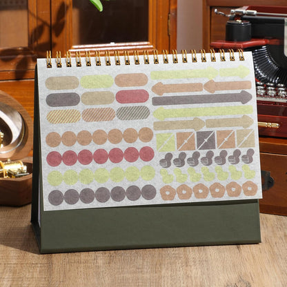 Small Desk Calendar 2025-2026, Standing Flip Desktop Calendar from July 2025 to Dec 2026 - Metal Ring Twin-Wire Binding Monthly Desktop Calendar for Home Office School (Green)