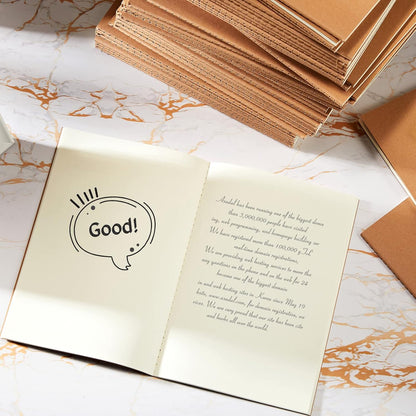 100 Pcs Kraft Notebook Journals 5.5 Inch x 8.3 Inch A5 Softcover Notebooks Bulk for Writing Sketch Office Notepad with 60 Pages 30 Sheets (Multicolor,Lined)(Brown,Unlined)