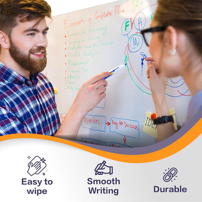 Magnetic Whiteboard Sticker Dry Erase Board for Wall - Adhesive Backing 48" x 36" Whiteboard for Classroom Office Home