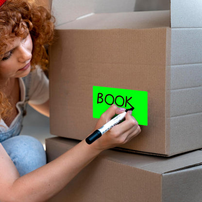 PARLAIM 3 X 5 Inch 4Rolls/1000 Per Roll Rectangle Inventory Color Coding Labels,Roll Square Label Stickers for Home (Fluorescent Green)