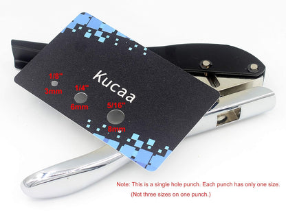 Metal Silver Hand-held 5/16 inch 8mm Round Heavy Duty Single Circle Hole Punch for ID Cards PVC Cards Badge Photos