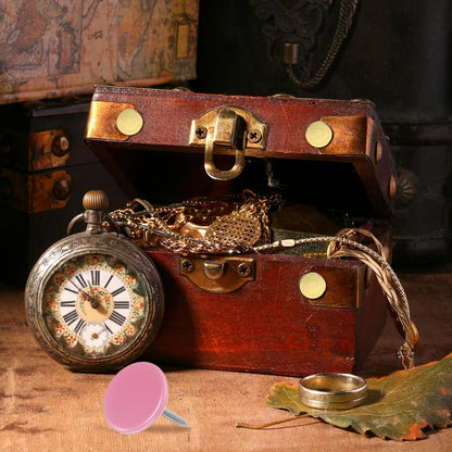 uxcell 100Pcs Upholstery Tacks, 11mmx13mm Flat Head Thumb Tack Decorative Furniture Nails Push Pins for Furniture Sofa Headboards, Pink