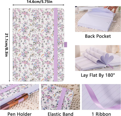TIEFOSSI Lined Journal for Women, A5 College Ruled Notebook for Writing, 316 Numbered Pages Thick Paper, Daily Journal, for Work Home School, Note Taking, Business, 8.4 X 5.8 In