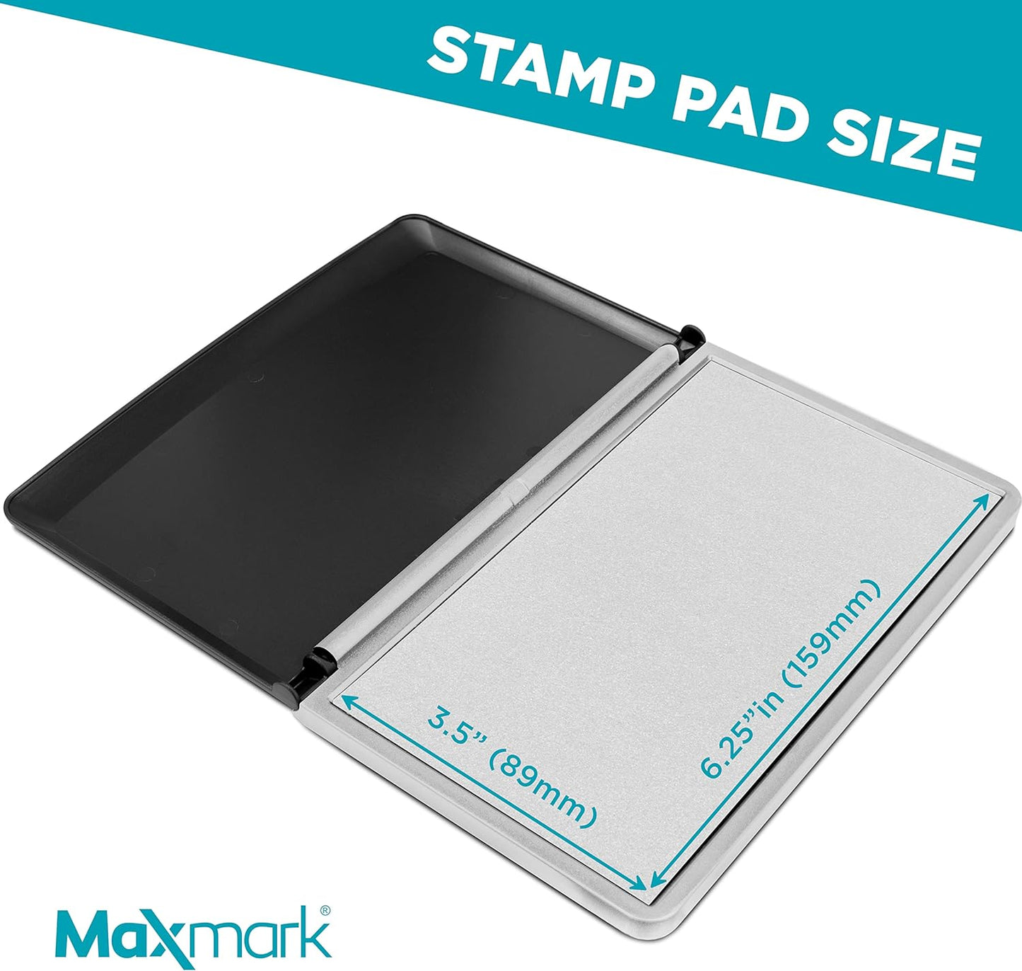 MaxMark Large Premium Dry No Ink Stamp Pad - 3.5" x 6.25" - Quality Felt Pad