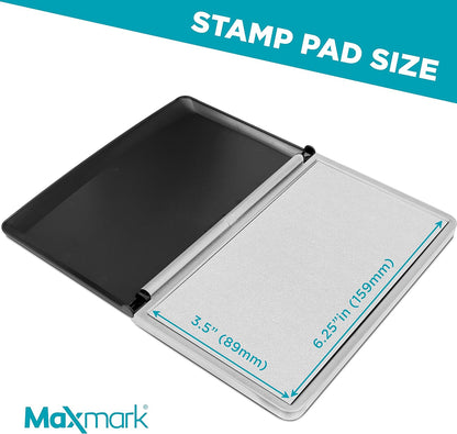 MaxMark Large Premium Dry No Ink Stamp Pad - 3.5" x 6.25" - Quality Felt Pad