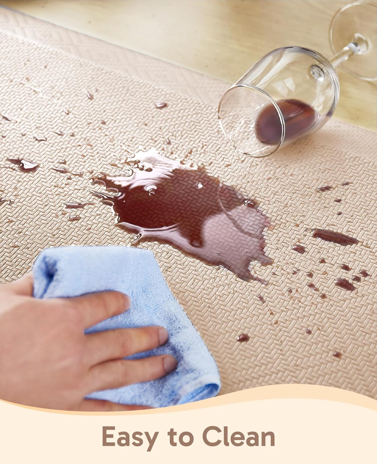 Ophanie Kitchen Mats for Floor, 3/4 Inch Thick Kitchen Rugs, Anti Fatigue Standing Cushioned Mat, Waterproof,Comfort Ergonomic Mat for Office, Home, Sink, 20''x39'' Beige Non-Slip Bottom