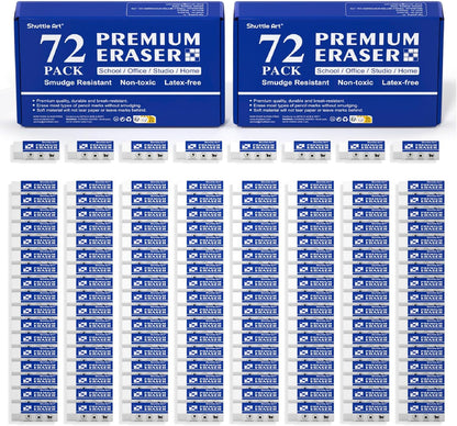 Erasers, Shuttle Art 144 Pack Premium Eraser Bulk, White Erasers Classroom Set for Kids Teachers as School and Office Supplies