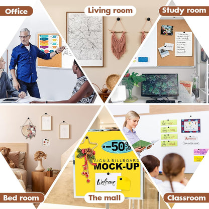 30 Pieces Black Thumb Tacks, Metal Push Pins, Zin Alloy Tacks for Wall, Picture Hanging Hooks, Picture Hangers, Poster Tack, Wall Tacks for Bulletin Boards Decorative