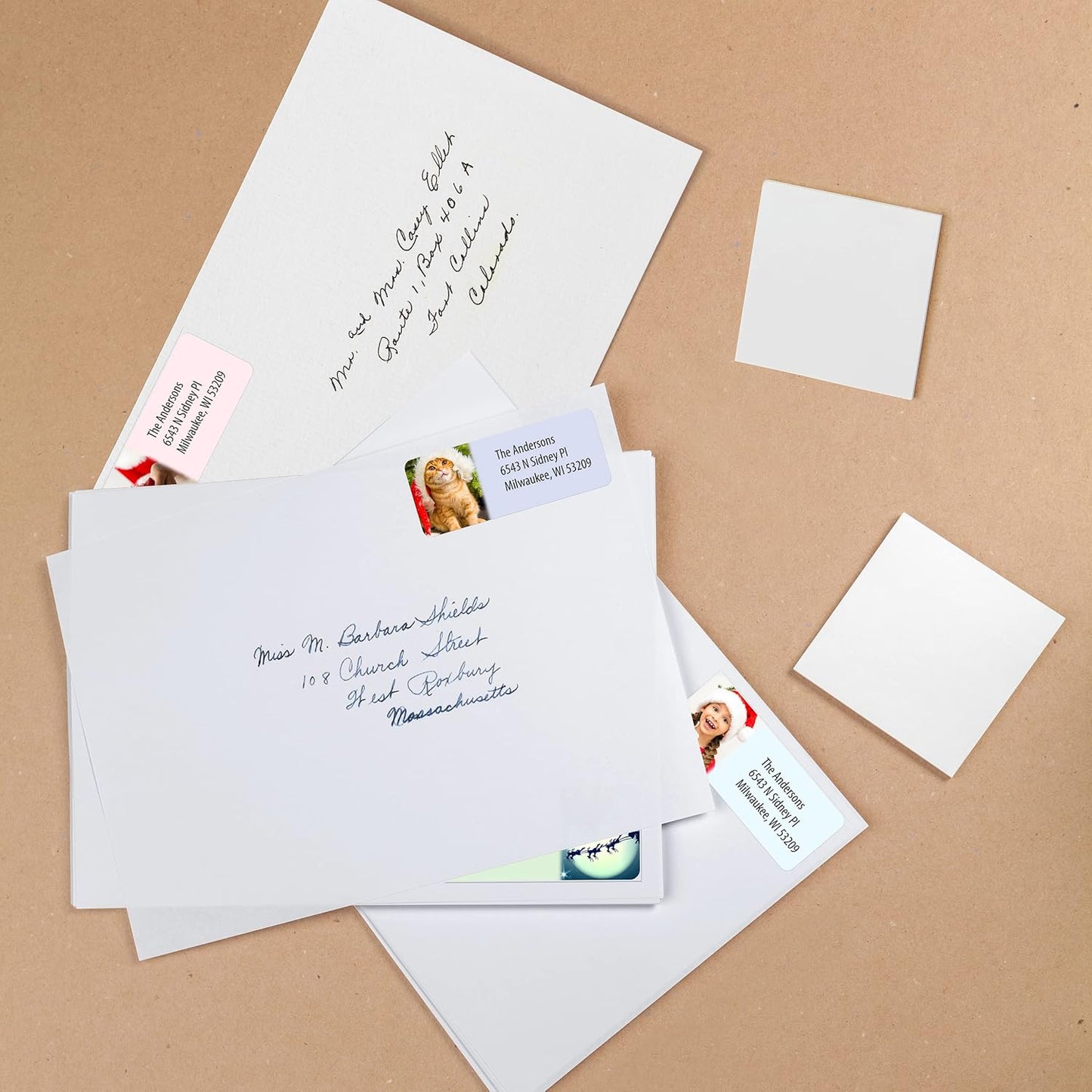 Customized Personalized Address Labels - Made in The USA by Kenco (500 Labels, Christmas)