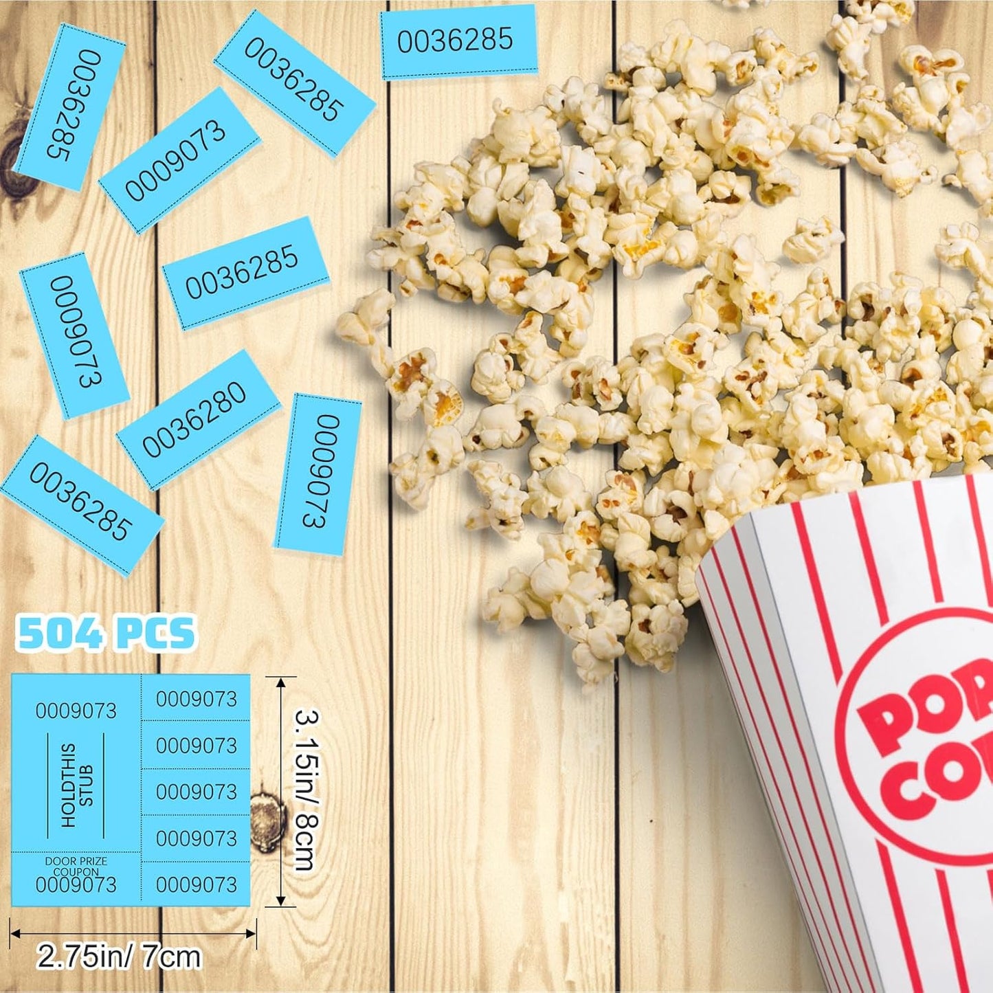 Kosiz 504 Sheets 5 Bid Raffle Ticket with Different Numbers Per Sheet Chinese Auction Tickets for Events Church Basket Auction Silent (Lake Blue)