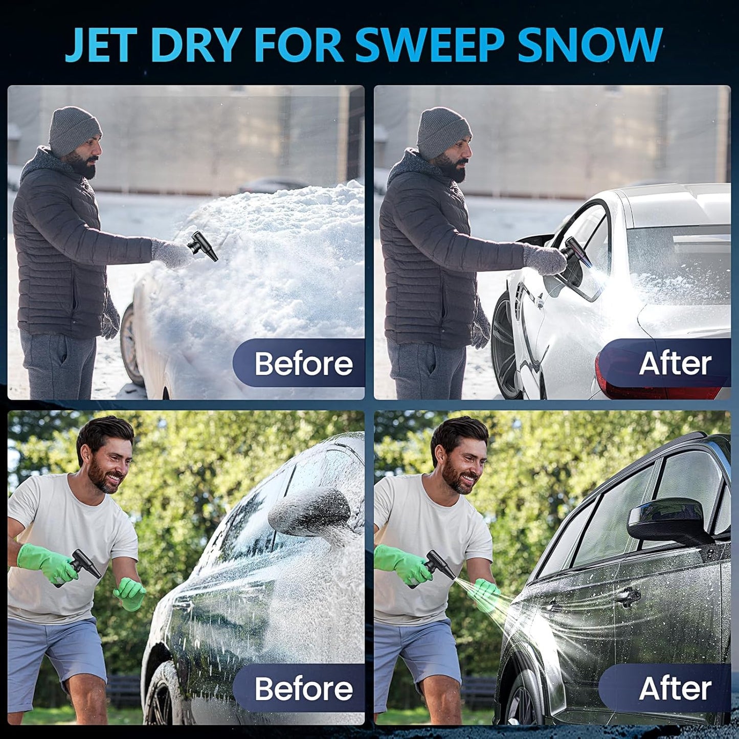 Electric Compressed Air Duster - 32,0000 RPM Rechargeable Cordless Air Blower for PC, Computer Keyboard Cleaning Kit - Mini Battery Powered Air Duster for Electronics, Car, Home - Replaces Air Cans