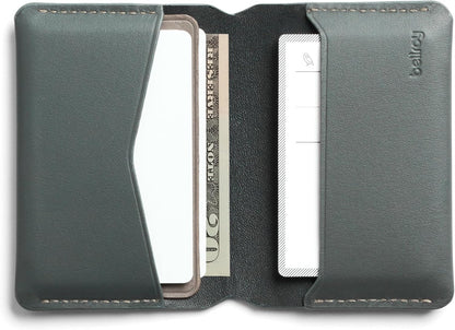 Bellroy Under Cover (slimline leather card wallet/holder with card storage, quick access slot, plus space for folded bills) - Everglade