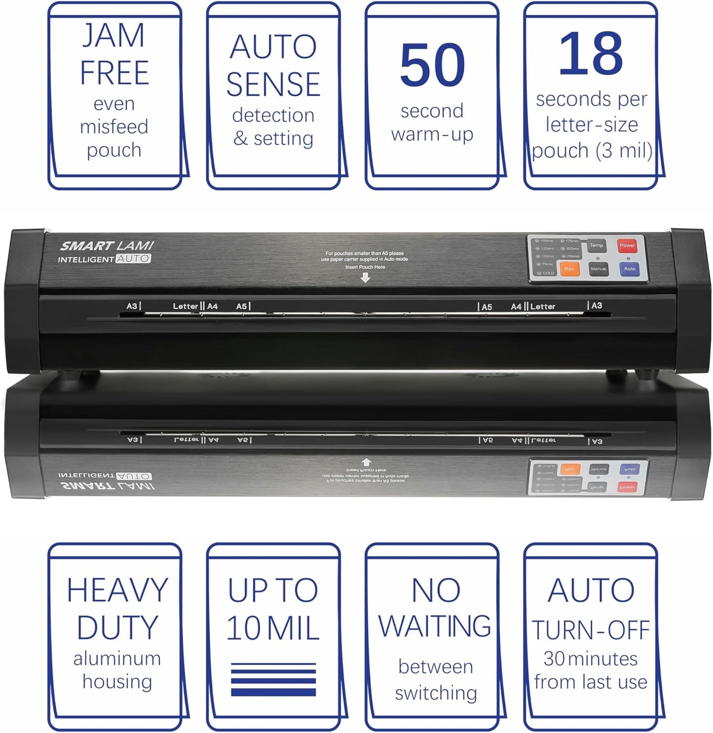 SINCHI Auto Sense, 3-10 mil Laminating Machine for Office and School, 50-Second Warm-up, 40 Inches/Minute, Never-Jam, Heavy Duty, 13-inch Thermal Laminator Machine 11x17