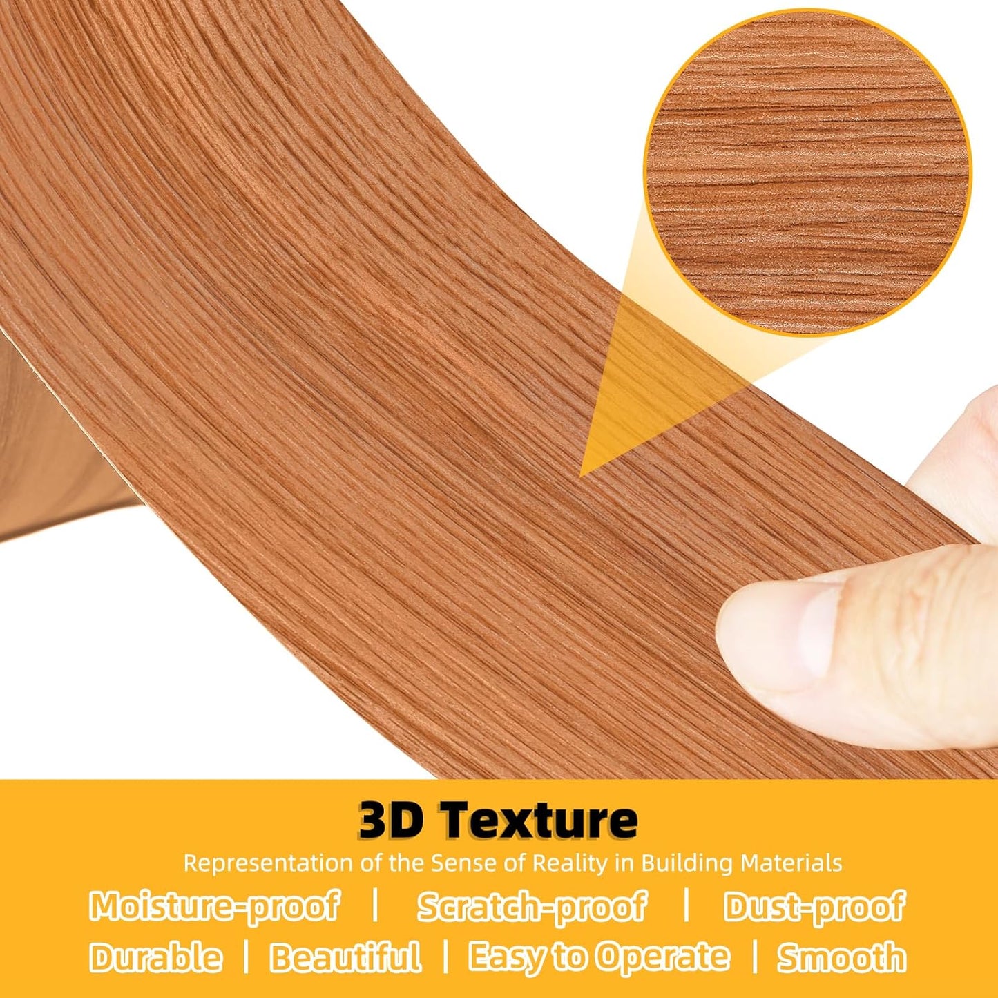GSCIT Club Red Oak Wallpaper, 24 inch X 25ft Self Adhesive Wood Grain Repair Tape Patch for Tables, Chairs, Baseboards, Doors, Windows, Floors, Handicraft DIY.