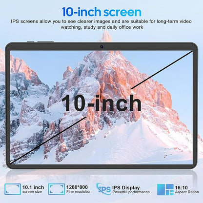 Android 15 tablet with keyboard, 26GB RAM+256GB ROM(2TB Expand), 10 inch tablet with 8000mAh Battery, 2.4G/5G WiFi, BT 5.0, 5MP+13MP Dual Camera, Gemini AI, Octa-core, Mouse, Stylus, Case(Silver Case)