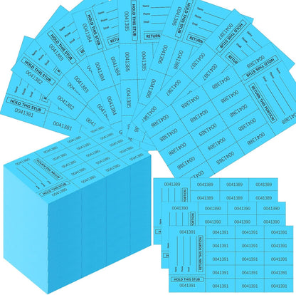 Kosiz 1000 Sheet 15 Bid Raffle Tickets Chinese Auction Tickets Sheets Auction Fundraiser Ticket Numbered with Name and Phone Number Per Sheet Raffle Tags for Silent Auction(Lake Blue)