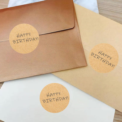 PARLAIM 2 inch Round Circle Dot Sticker on a Roll, 500pcs Kraft Paper Permanent Adhesive Label for Office School Business