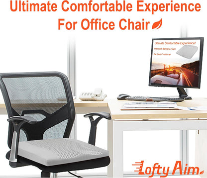 Car Seat Cushion, Comfort Memory Foam Car Cushions for Driving - Sciatica & Lower Back Pain Relief, Driver Seat Pillow for Auto, Office Chair, Wheelchair - 4D Mesh Gray