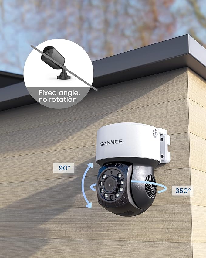 SANNCE 2 Pack 1080P PT Dome Camera, Pan/Tilt Outdoor Security Camera 2MP, 30M Night Vision for Analog CCTV Surveillance System, Remote Access