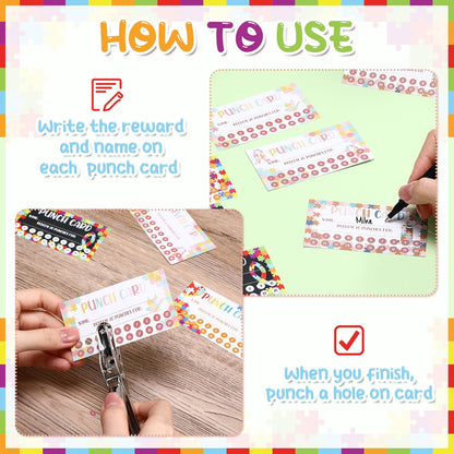 Fumete 400 Pcs Punch Cards for Classroom Reward Cards Behavior Incentive Loyalty Awards for Kids Students Teachers School Business, 8 Styles, 3.5 x 2 in(20 Christian Punches Style)