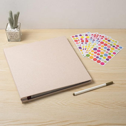 Photo Album Self Adhesive Scrapbook 3x5 4x6 5x7 6x8 Magnetic Album DIY Scrap Book 11x10.6 Inch 40 Black Sticky Pages Linen Cover Beige DIY Photo Album