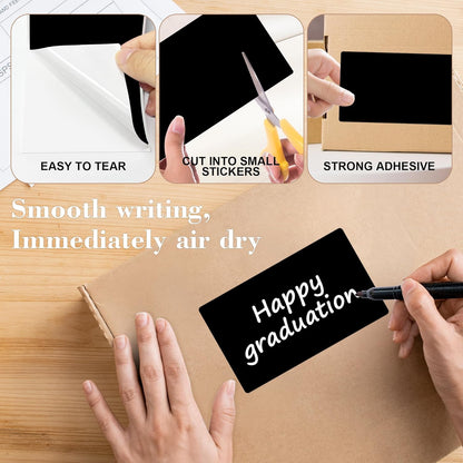 PARLAIM 3x5 inch Rectangle Color Code Stickers, 1000PCS 4 Rolls Square Adhesive Inventory Label, Black