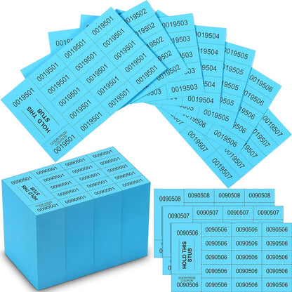 Kosiz 1000 Sheets 15 Bid Raffle Ticket Sheets Chinese Auction Tickets Numbers for Basket Events and Silent Auctions (Lake Blue)
