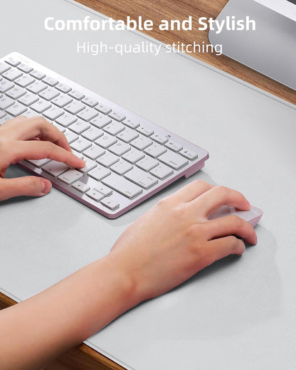 PU Leather Desk Mat Protector - 36"x17" Large Non-Slip Office Desk Pad, Waterproof Keyboard & Mouse Pad, Premium Workstation Cover for Home & Office (Ivory White)