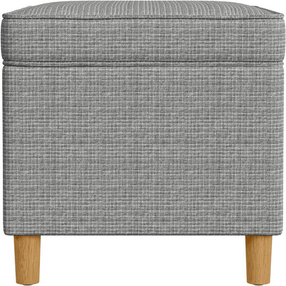 Home Decor | Dinah Collection Modern Storage Ottoman | Ottoman with Storage for Living Room & Bedroom(Sage Mini Grid Pattern)